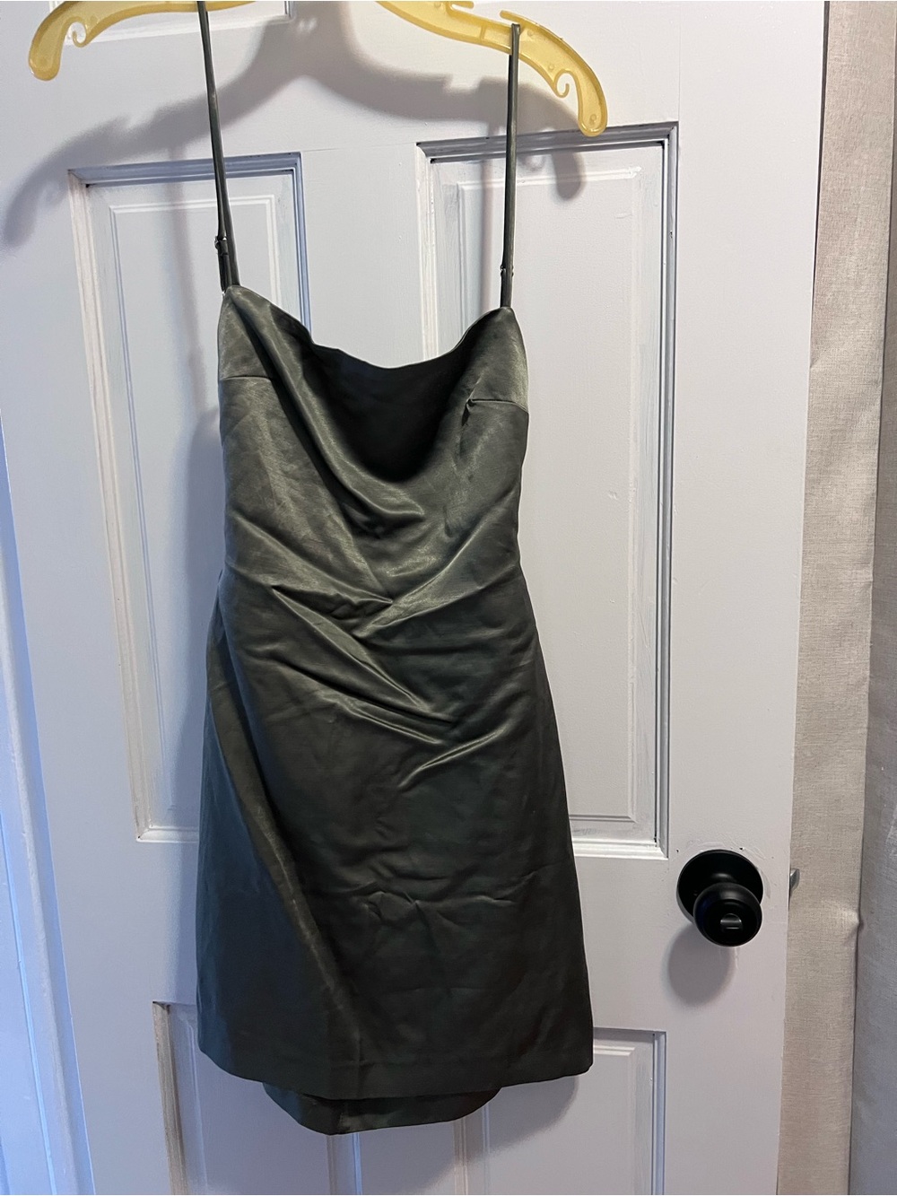 Zara Olive Green Strappy Cowl Neck Mini Dress